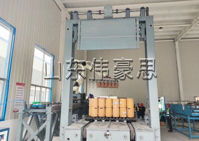桶料全自動裝車機，啤酒桶自動裝車系統(tǒng)現場