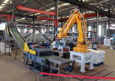 片堿全自動(dòng)破袋機(jī)械手，機(jī)器人自動(dòng)拆垛拆包機(jī)